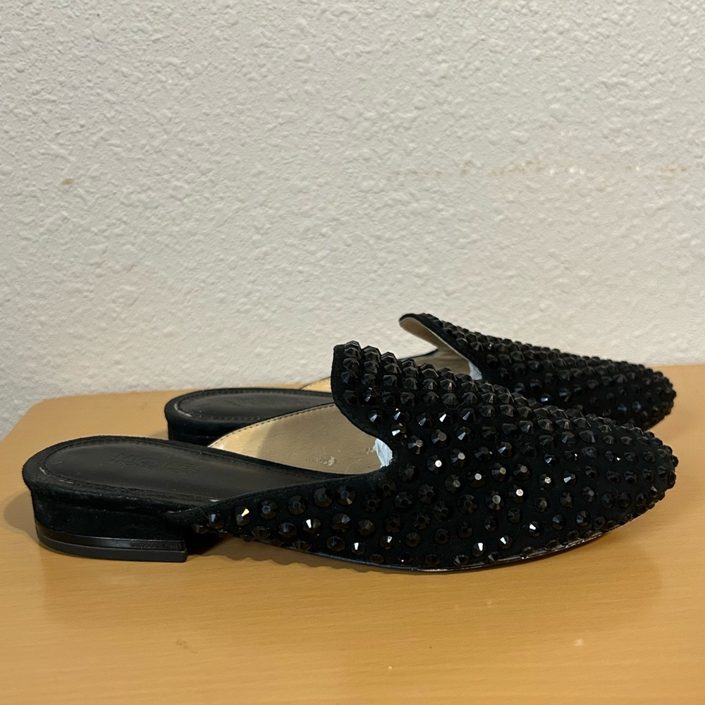 Michael Kors Women's Slip On black Studded Flats Shoes Black Size 5